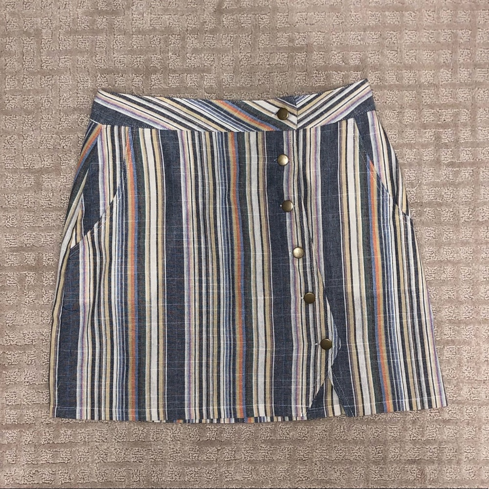 Fashion On Earth Striped Mini Skirt